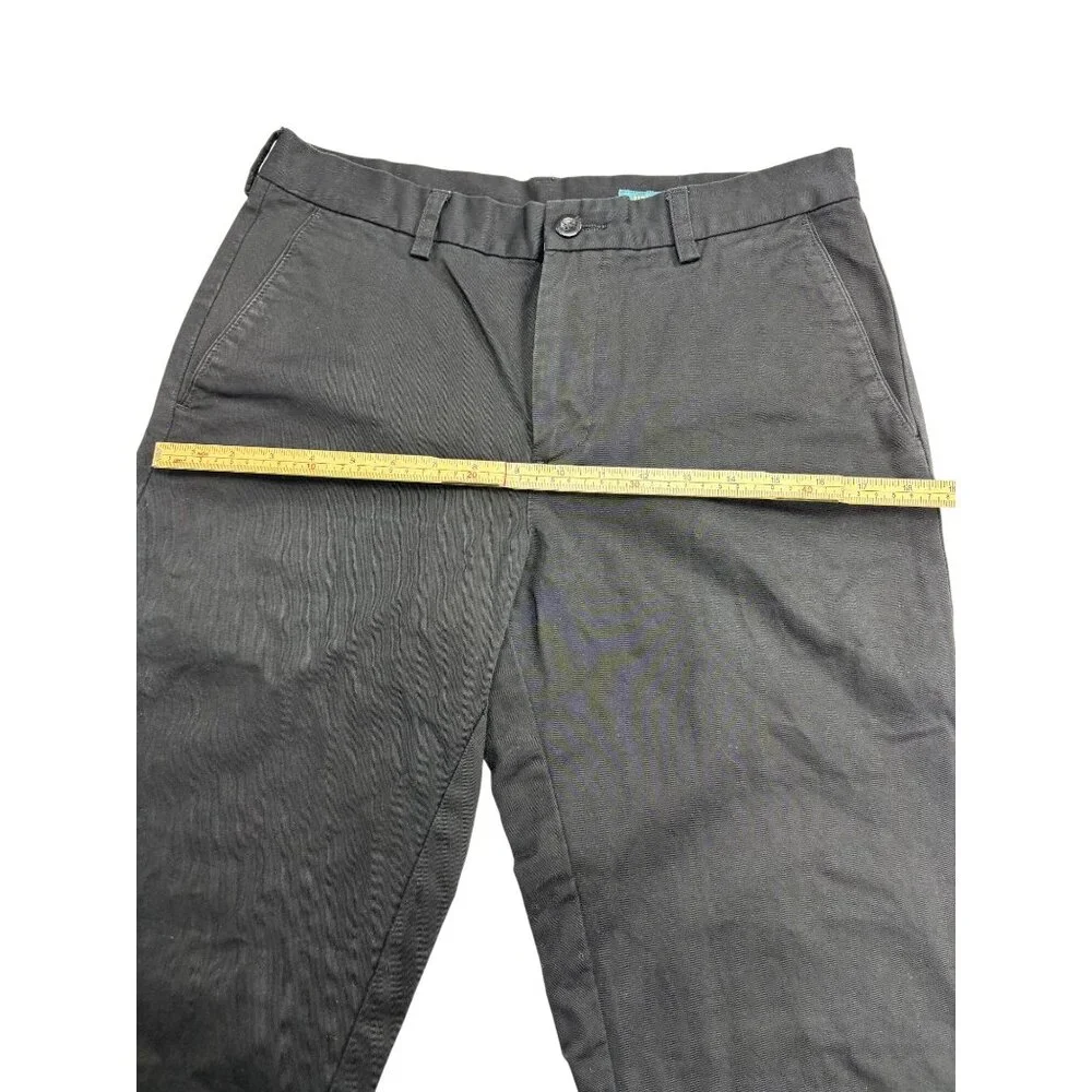 Haggar Mens Black Straight Fit Pants 31x30 100% Cotton Made In Bangladesh